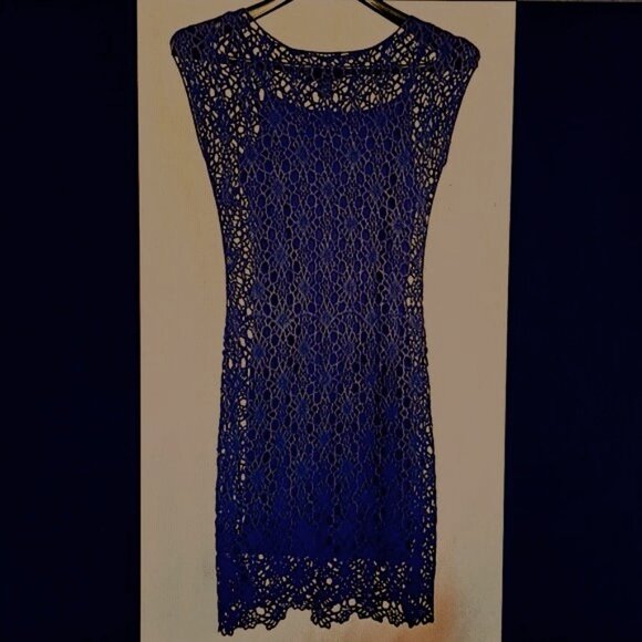 Lauren Ralph Lauren Dresses & Skirts - RALPH LAUREN CROCHET LACE dress Sz XS 100% COTTON SLEEVELESS FORMAL OFFICE *WOW*
